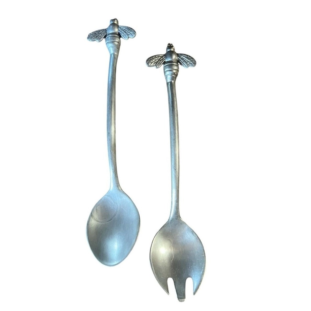 Mariposa Serving Spoon And Fork Salad Bee Set